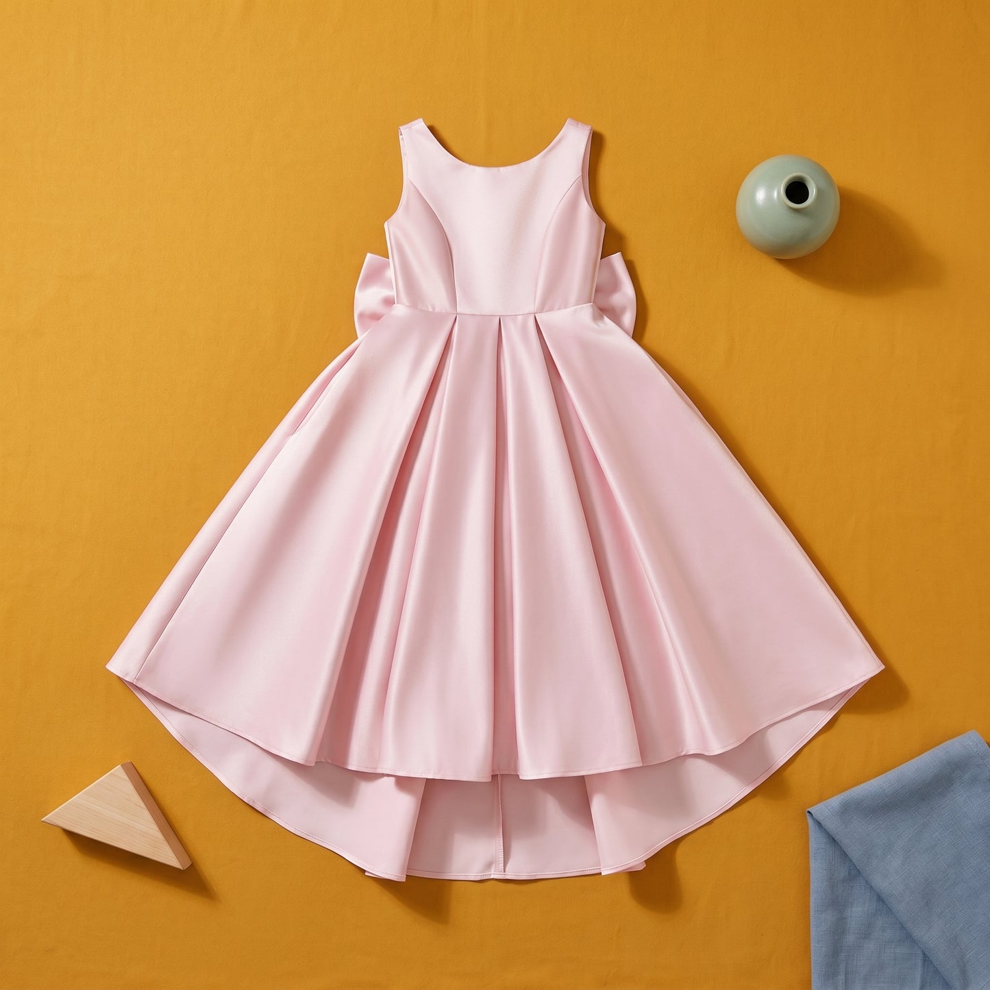 Baby Lilo Satin Bow Maxi Dress