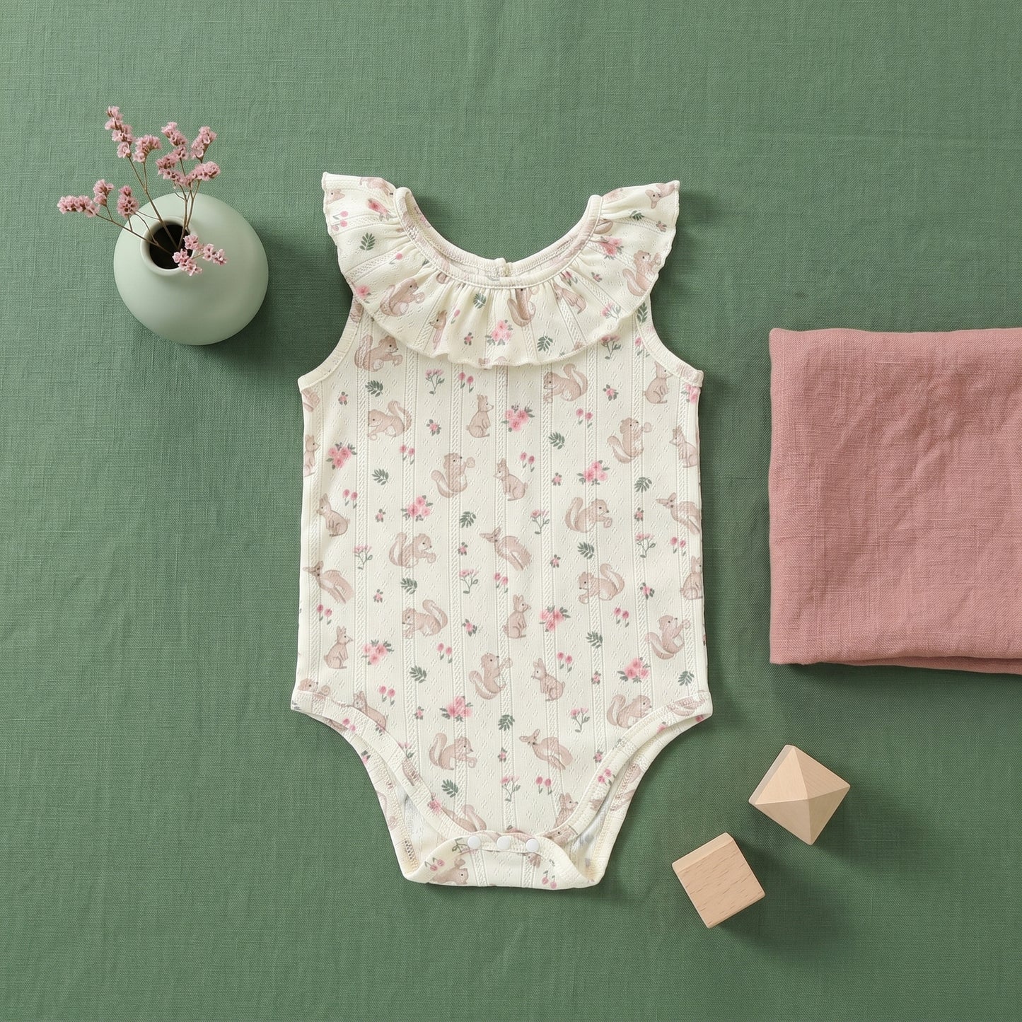 Pearl Ruffle Romper Baby Girls Set