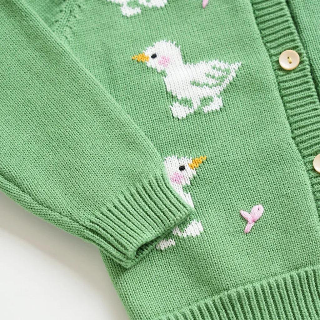 Wren Duck Knit Cotton Girls Cardigan