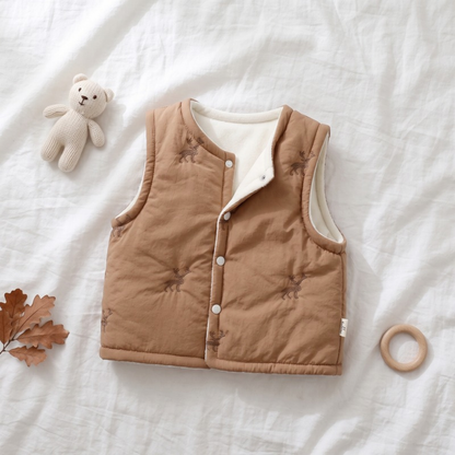 Lilo Quilted Sleeveless Vest - Camel