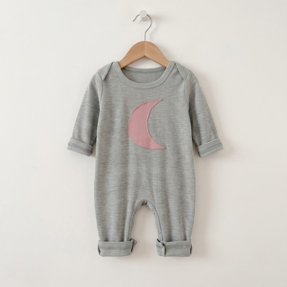 Lilo Long Sleeve Cotton Romper - Grey