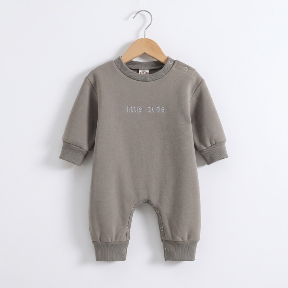 Lilo Long Sleeve Baby Romper - Grey