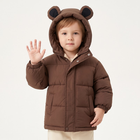 Lilo Bear Puffer Jacket - Brown