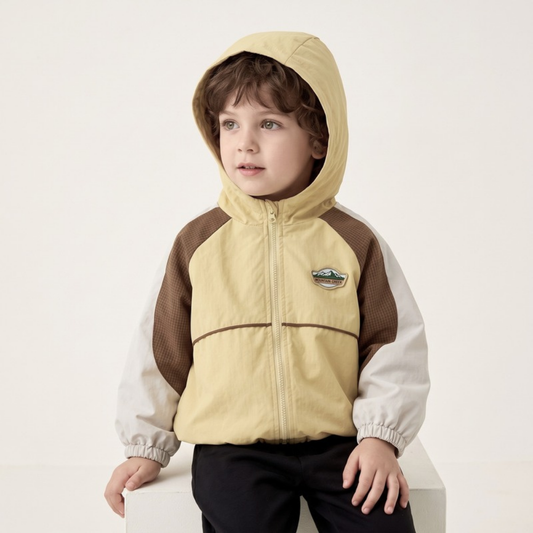 Lilo Colour Block Hooded Jacket and Cargo Pants Set - Lemon Yellow Jacket