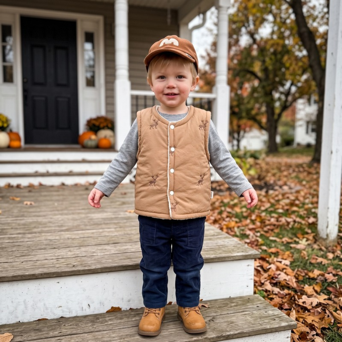 Lilo Quilted Sleeveless Vest - Camel