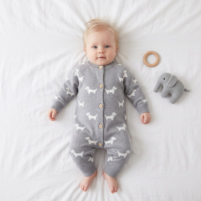 Lilo Knit Romper - Grey