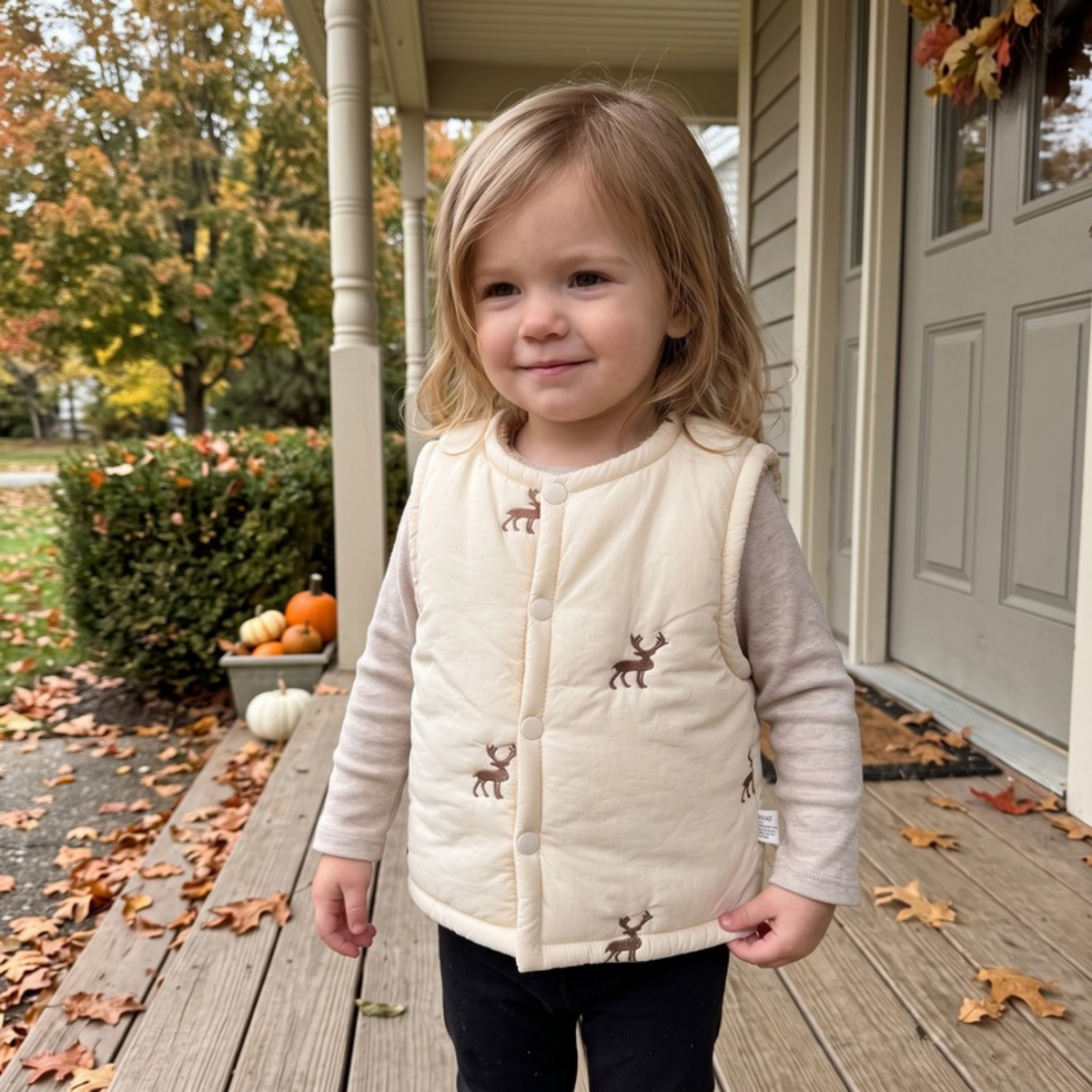 Lilo Quilted Sleeveless Vest - Cream