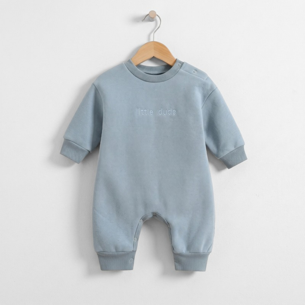 Lilo Long Sleeve Baby Romper - Light Blue