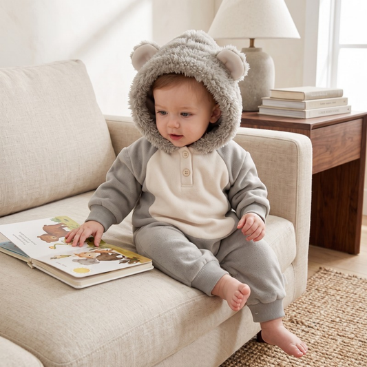 Lilo Thick Knit Baby Snowsuit - Grey