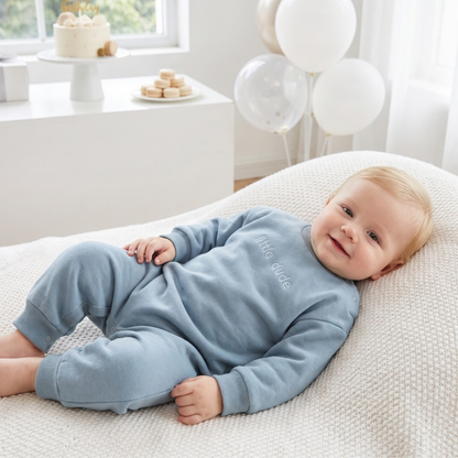 Lilo Long Sleeve Baby Romper - Light Blue