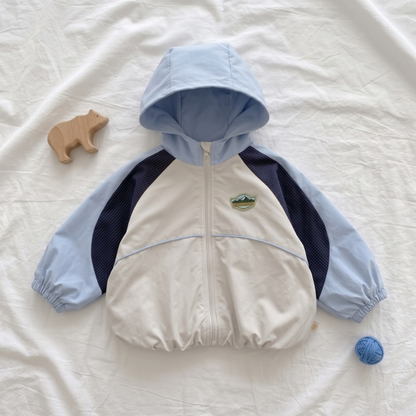 Lilo Colour Block Hooded Jacket and Cargo Pants Set - Light Blue Jacket