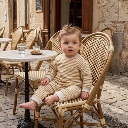 Lilo Striped Cotton Baby Romper - Yellow