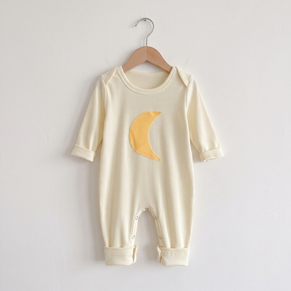 Lilo Long Sleeve Cotton Romper - Cream