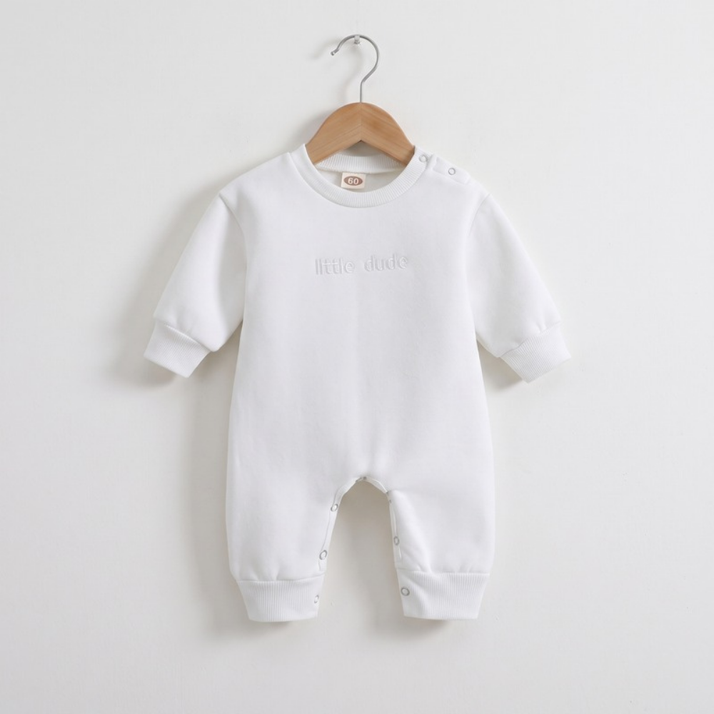 Lilo Long Sleeve Baby Romper - White