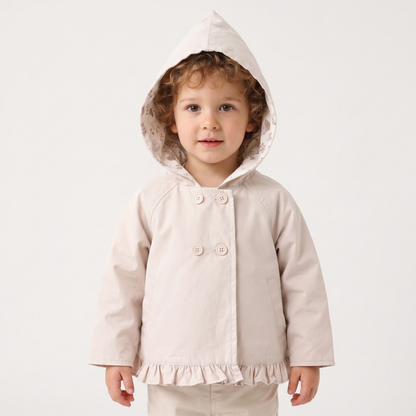 Lilo Reversible Bear Hooded Jacket - Ivory