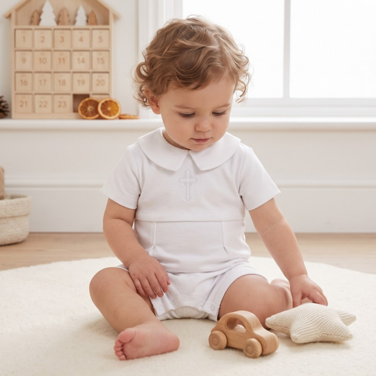 Lilo Christening Gentleman Romper Three Piece Set