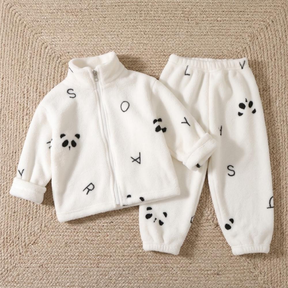 Lilo Double Sided Velvet Pyjama Set - Letters and Pandas