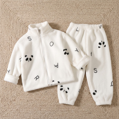 Lilo Double Sided Velvet Pyjama Set - Letters and Pandas