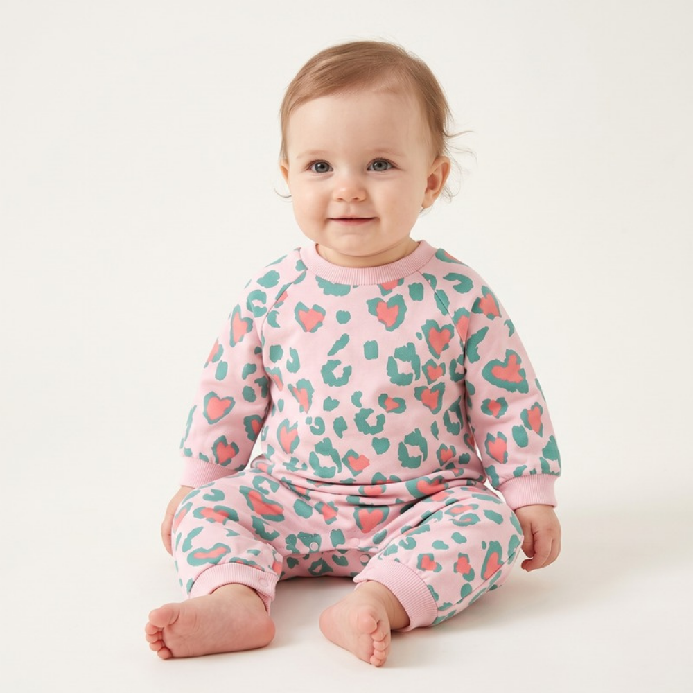 Lilo Dino Spike Heart Romper - Pink Long Sleeve