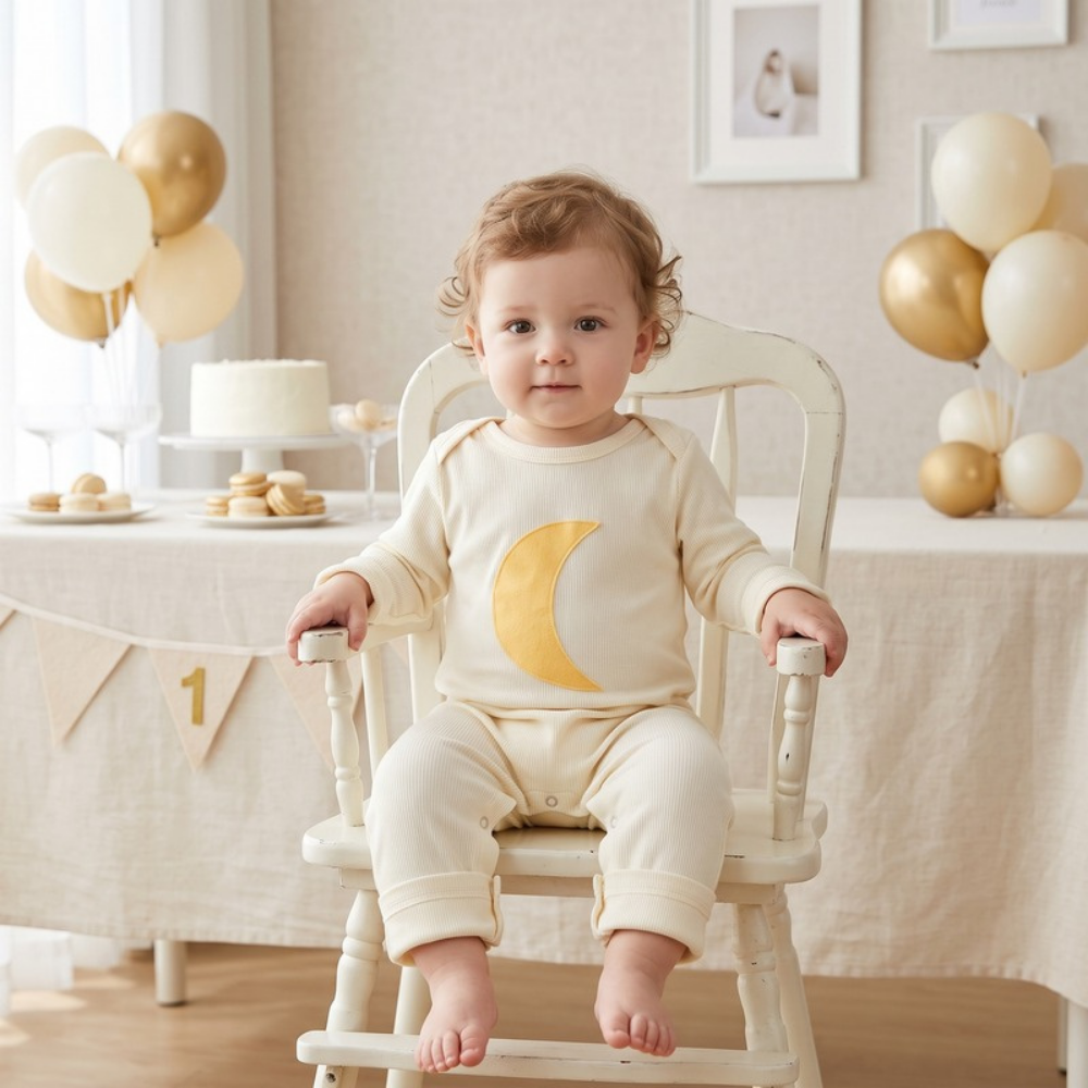 Lilo Long Sleeve Cotton Romper - Cream