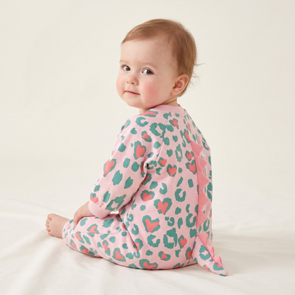 Lilo Dino Spike Heart Romper - Pink Long Sleeve