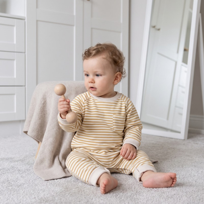 Lilo Striped Cotton Baby Romper - Yellow