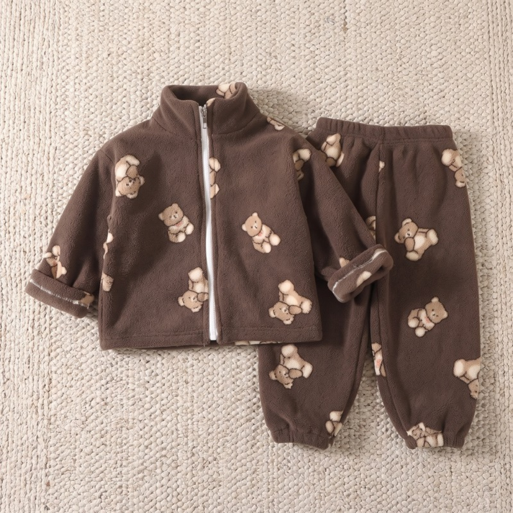 Lilo Double Sided Velvet Pyjama Set - Brown Bear