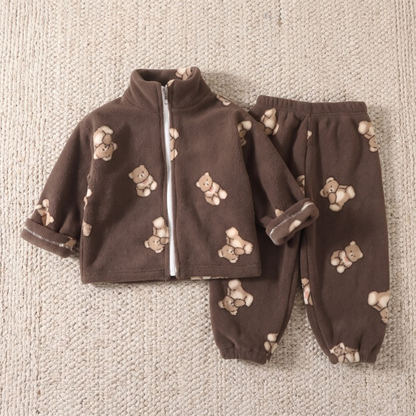 Lilo Double Sided Velvet Pyjama Set - Brown Bear