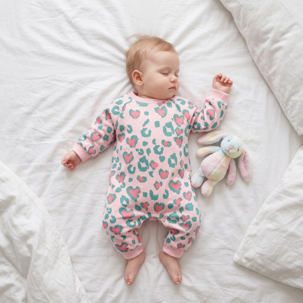 Lilo Dino Spike Heart Romper - Pink Long Sleeve