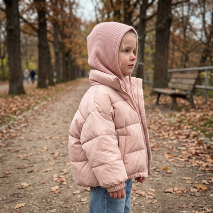 Lilo Padded Coat and Hat Set - Blush Pink