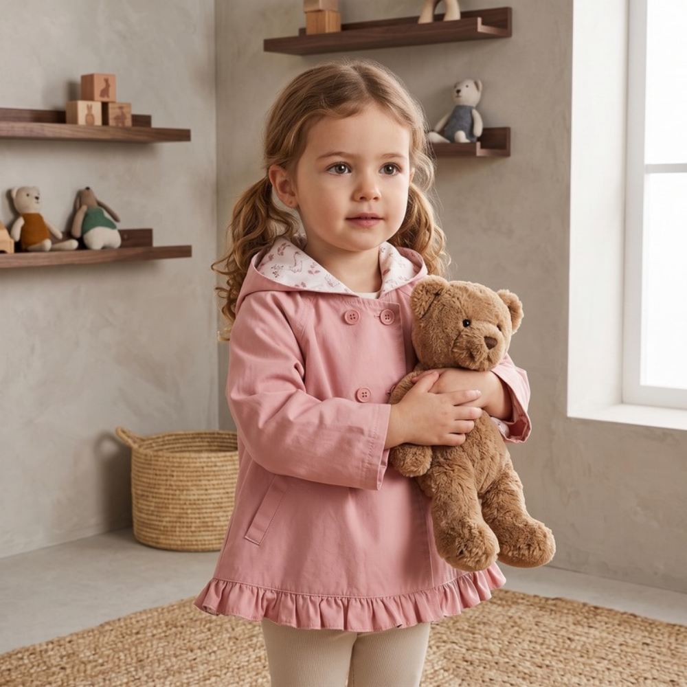 Lilo Reversible Bear Hooded Jacket - Pink