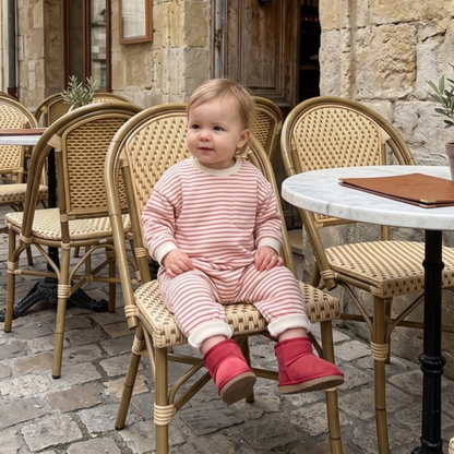 Lilo Striped Cotton Baby Romper - Red