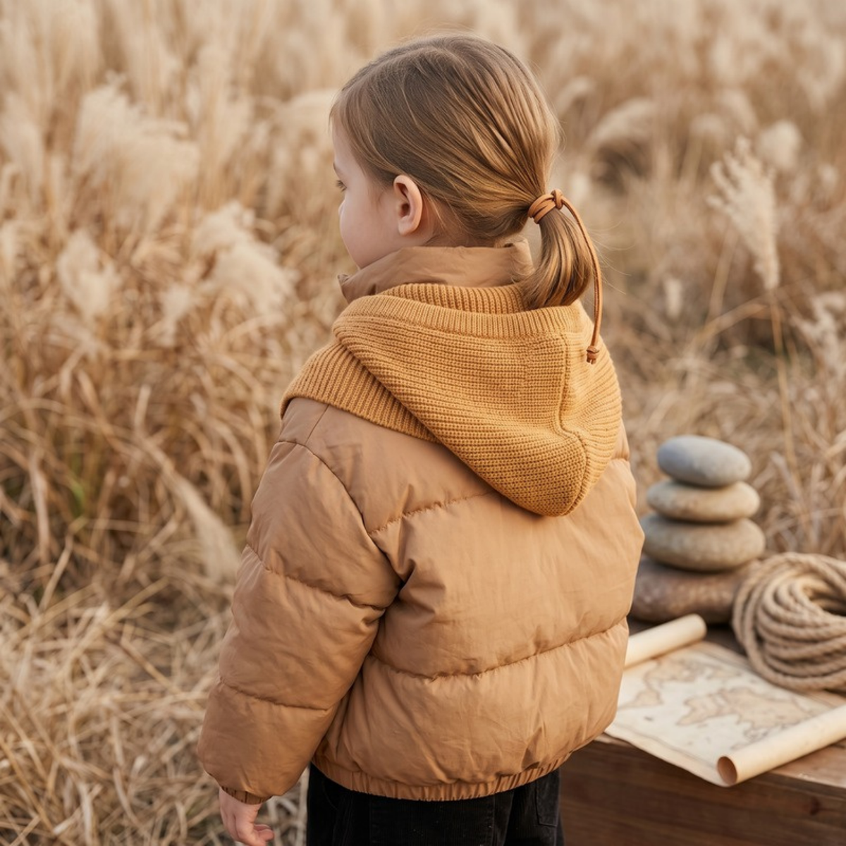 Lilo Padded Coat and Hat Set - Camel