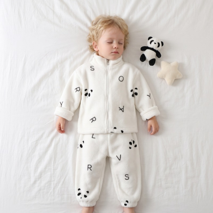 Lilo Double Sided Velvet Pyjama Set - Letters and Pandas