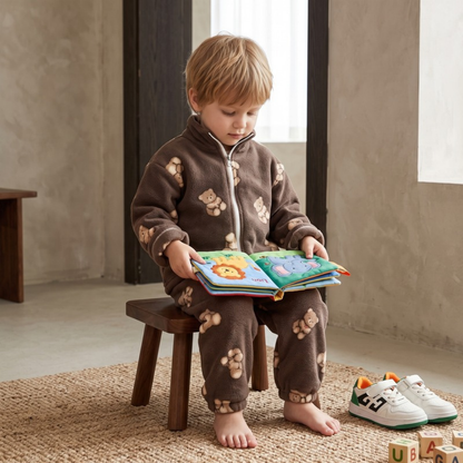 Lilo Double Sided Velvet Pyjama Set - Brown Bear