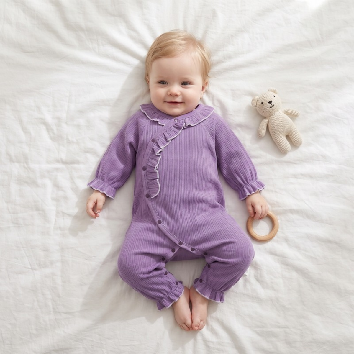 Lilo Seamless Cotton Romper - Lavender