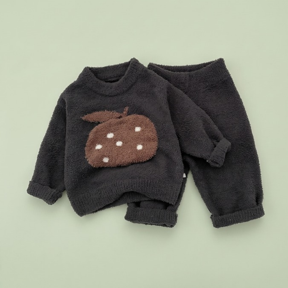 Lilo Soft Velvet Baby Pyjama Set - Charcoal