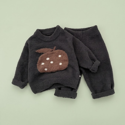 Lilo Soft Velvet Baby Pyjama Set - Charcoal