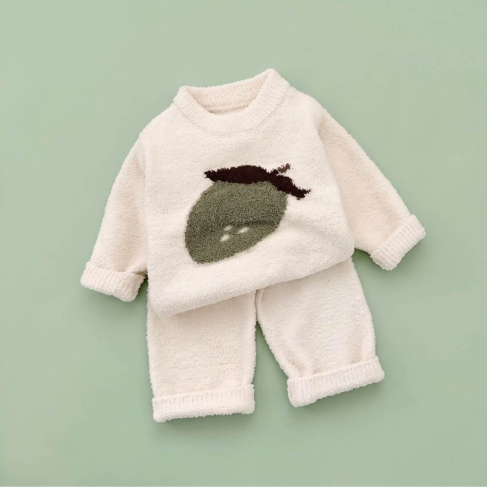 Lilo Soft Velvet Baby Pyjama Set - Beige