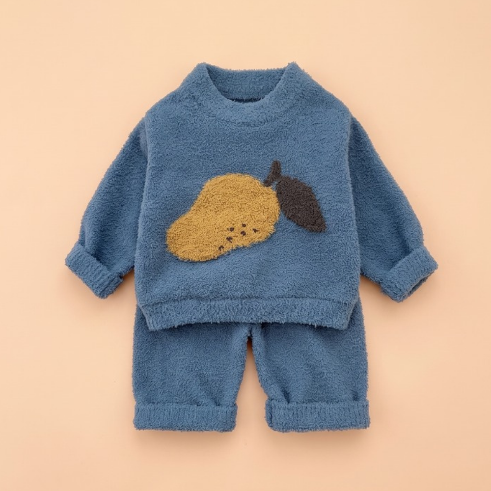 Lilo Soft Velvet Baby Pyjama Set - Blue
