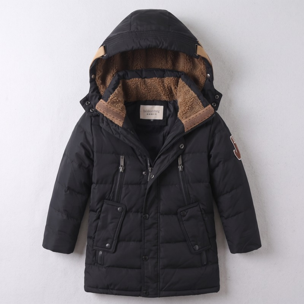 Lilo Boys Long Down Coat - Black