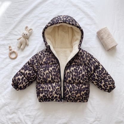Lilo Floral Fleece Lined Coat - Leopard