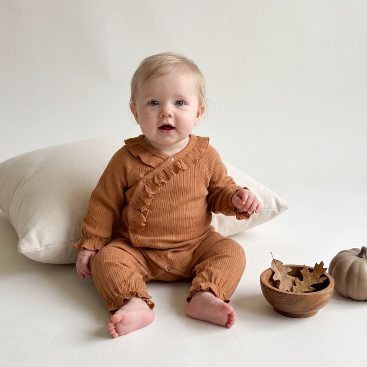 Lilo Seamless Cotton Romper - Caramel
