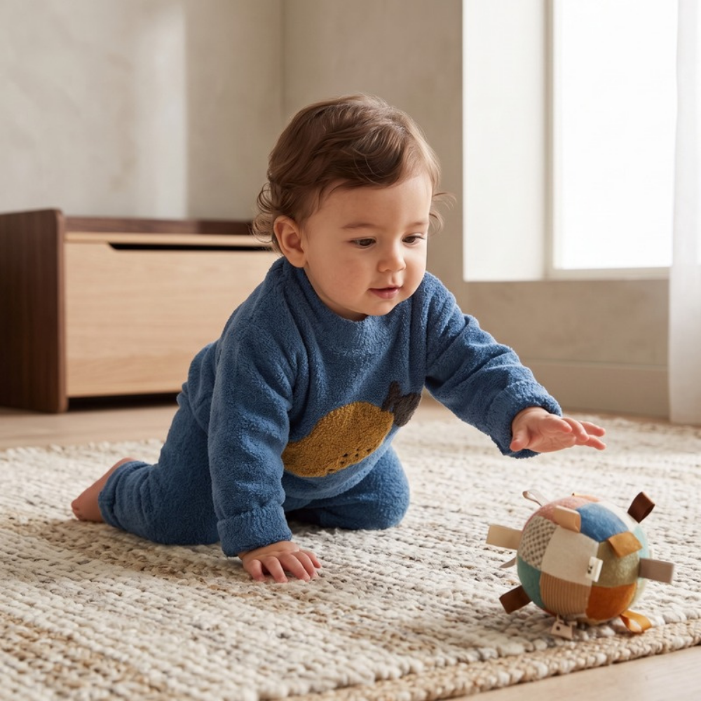 Lilo Soft Velvet Baby Pyjama Set - Blue