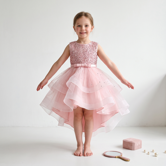 Lilo Girl Tulle Princess Dress - Pink