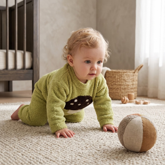 Lilo Soft Velvet Baby Pyjama Set - Green