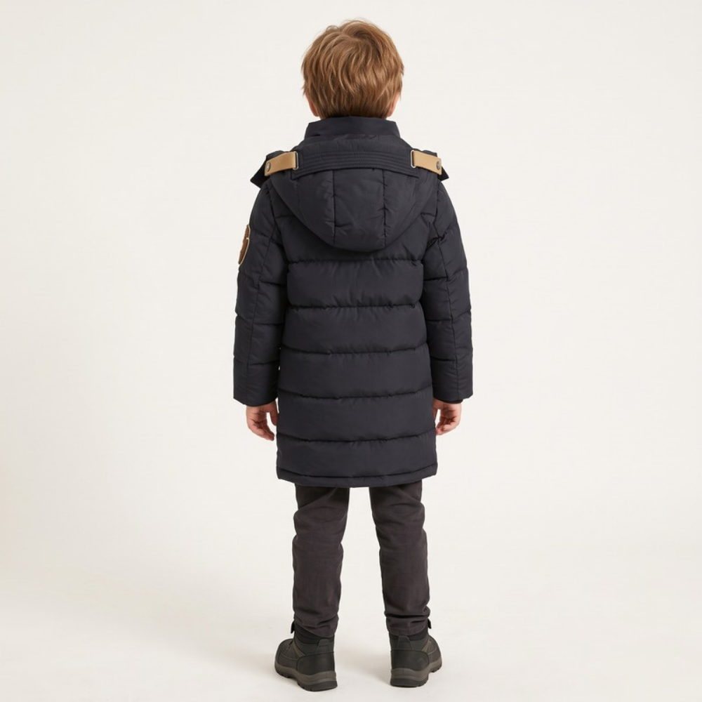 Lilo Boys Long Down Coat - Black