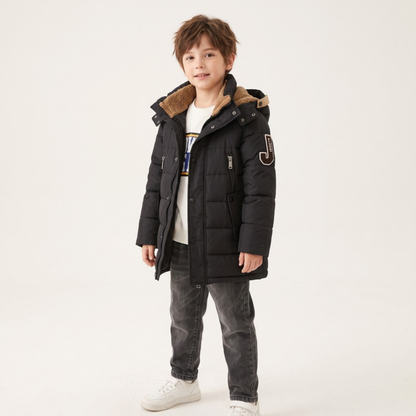 Lilo Boys Long Down Coat - Black