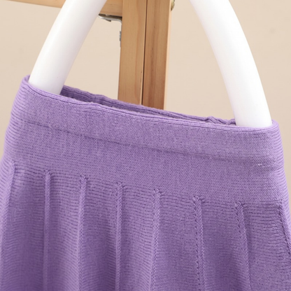 Lilo Knit Cardigan Two Piece Set - Grape Purple