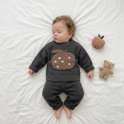 Lilo Soft Velvet Baby Pyjama Set - Charcoal